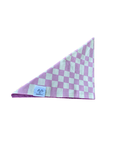 'Purple Checkered' Dog Bandana