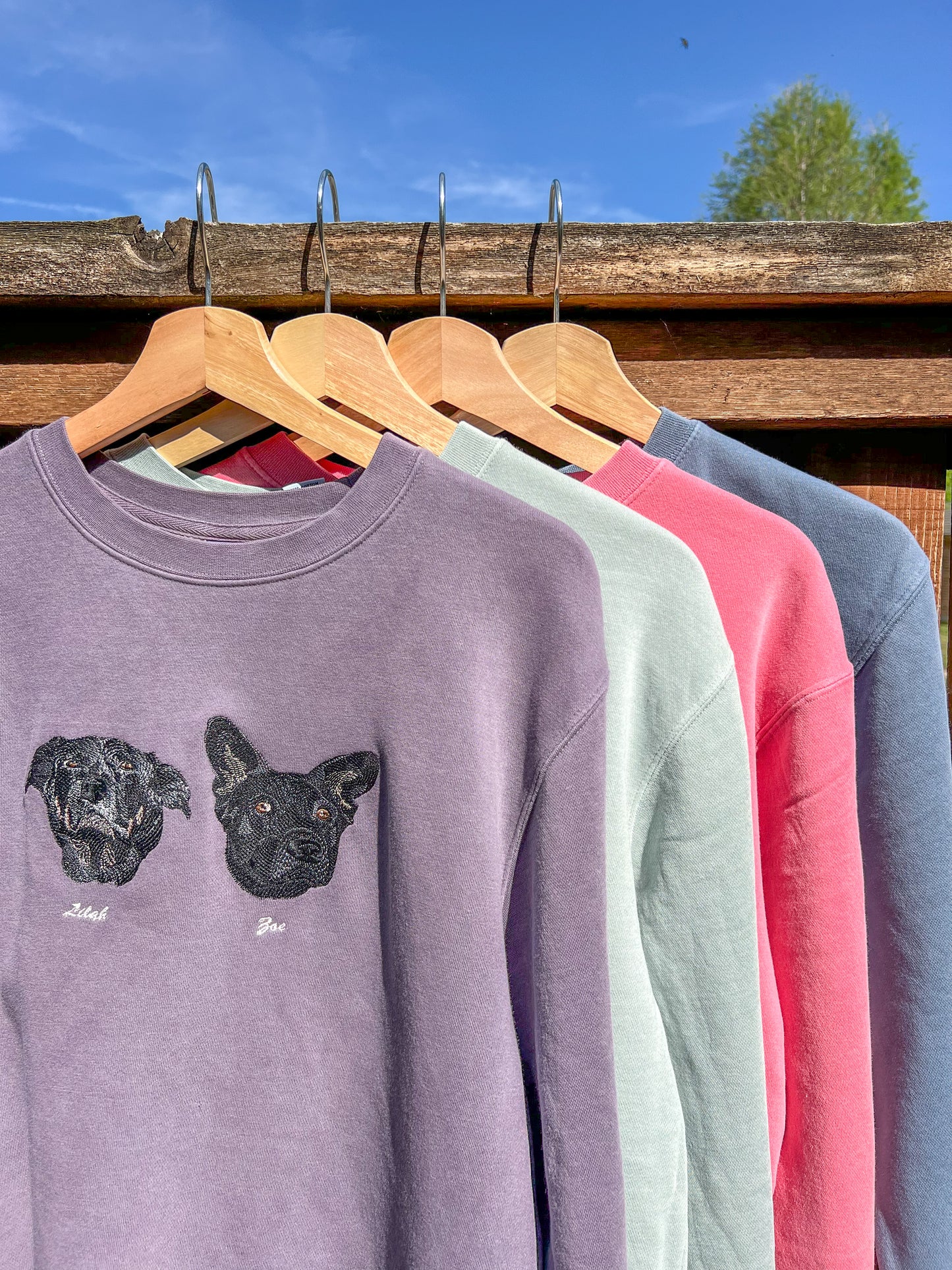 Pet Portrait Embroidered Crew Neck