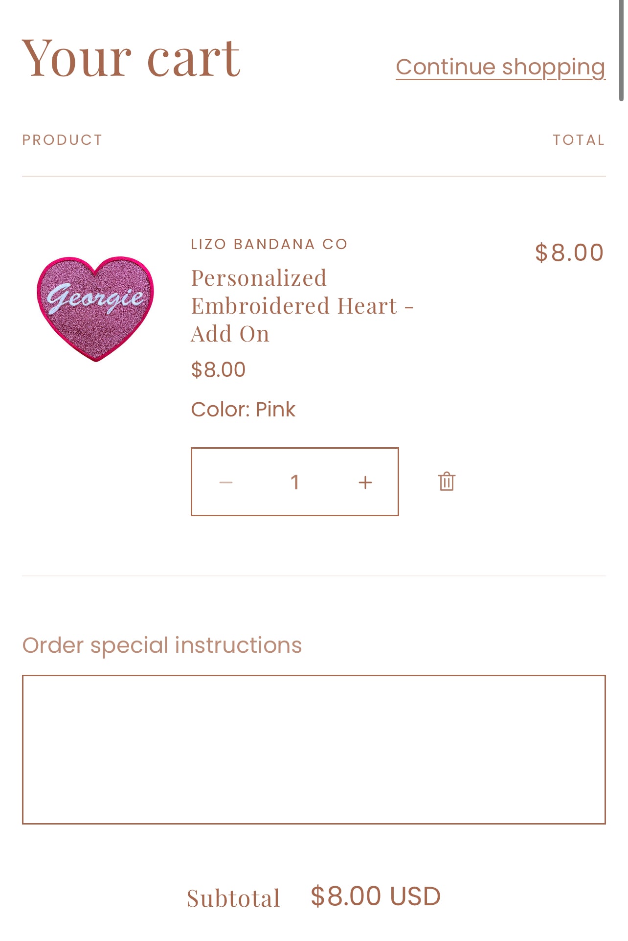 PERSONALIZED Pink Heart Dog Bandana