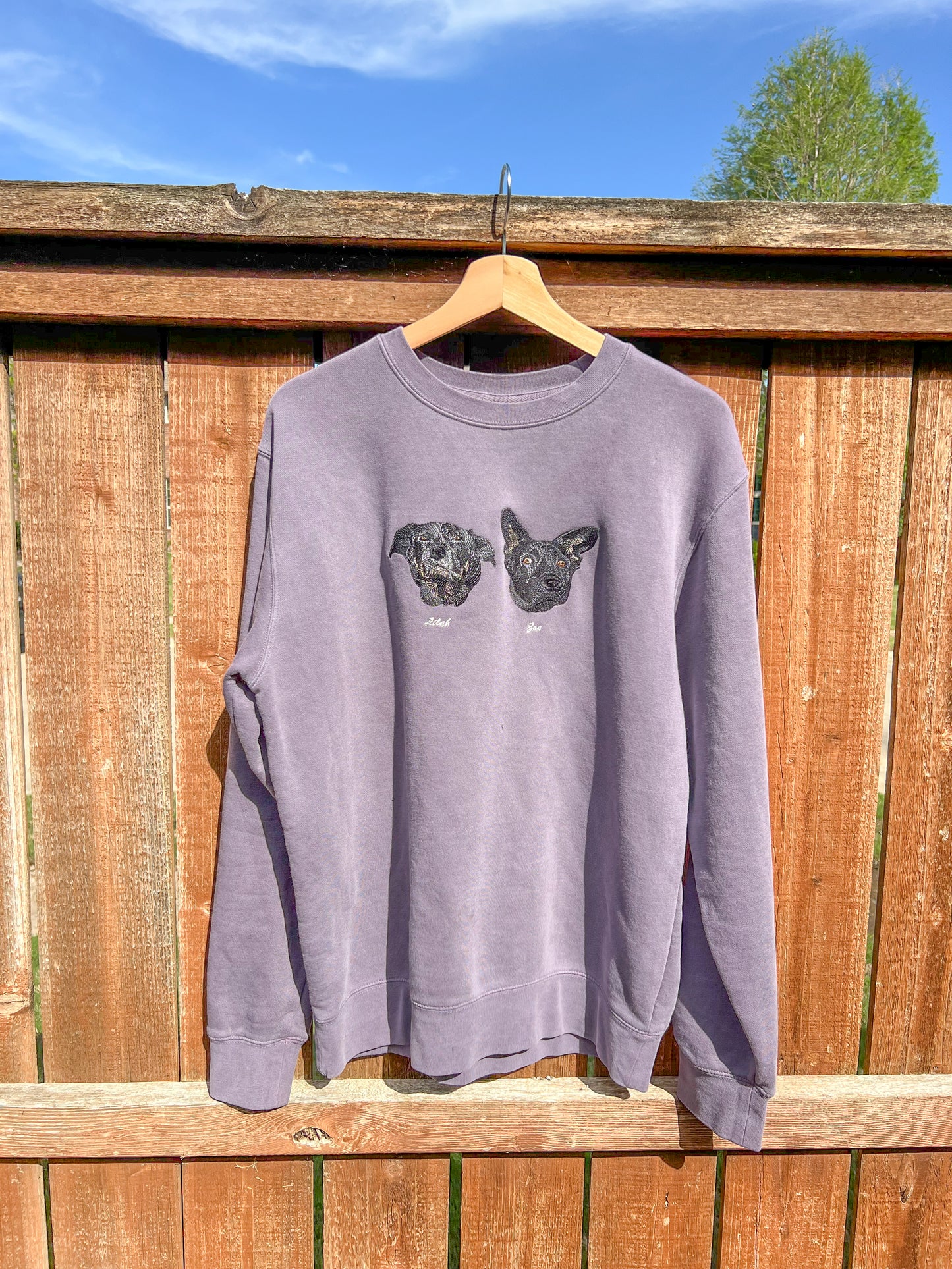 Pet Portrait Embroidered Crew Neck